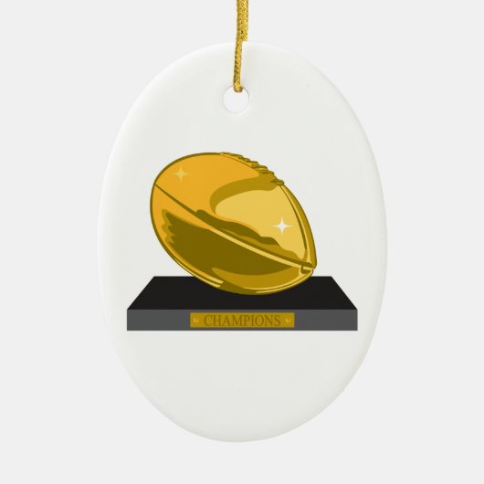 gouden voetbal kampioenen keramisch ornament (Voorkant)