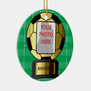 gouden voetbal prijsuitreiking keramisch ornament