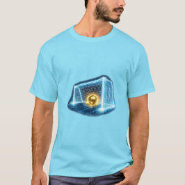 Gouden Voetbaldoel Neon Sport Kunstwerk T-shirt