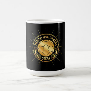Gouden voetbalembleem 2026 Mexico VS Canada Koffiemok