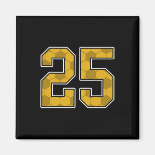Gouden voetbalpatroon nummer 25 shirt speler unifo magneet