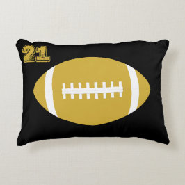 Gouden Voetbalspeler Custom Truitnummer/Letters Accent Kussen