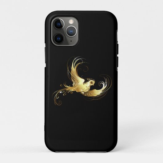 Gouden Vogel op Zwarte Achtergrond Case-Mate iPhone Case (Achterkant)