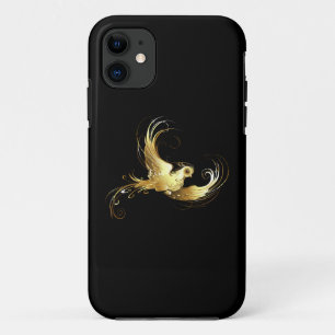 Gouden Vogel op Zwarte Achtergrond Case-Mate iPhone Case
