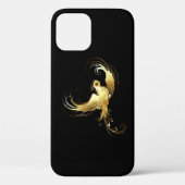 Gouden Vogel op Zwarte Achtergrond Case-Mate iPhone Case (Achterkant)