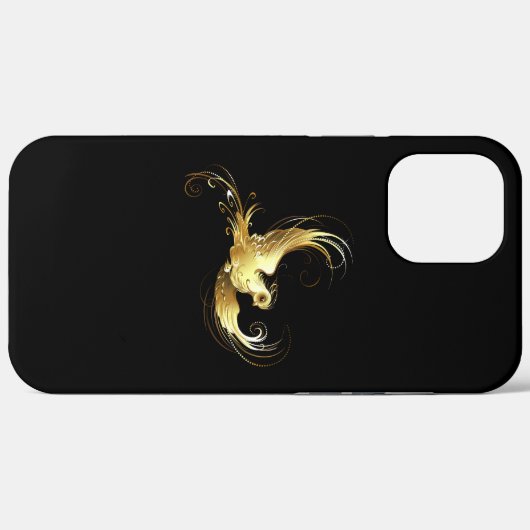 Gouden Vogel op Zwarte Achtergrond Case-Mate iPhone Case (Achterkant (horizontaal))
