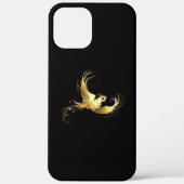 Gouden Vogel op Zwarte Achtergrond Case-Mate iPhone Case (Achterkant)