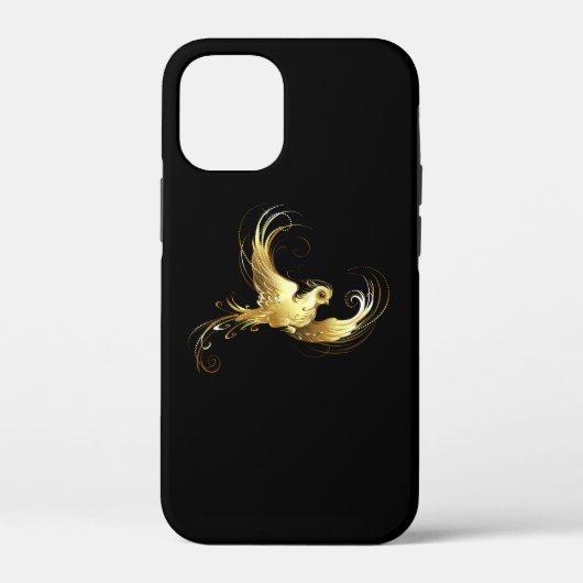 Gouden Vogel op Zwarte Achtergrond Case-Mate iPhone Case (Achterkant)