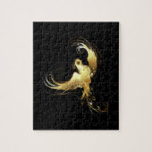 Gouden Vogel op Zwarte Achtergrond Legpuzzel (Verticaal)