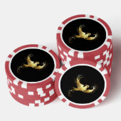 Gouden Vogel op Zwarte Achtergrond Poker Chips (Opstapeling)