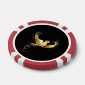 Gouden Vogel op Zwarte Achtergrond Poker Chips (Enkel)