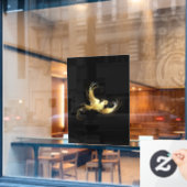 Gouden Vogel op Zwarte Achtergrond Raamsticker (Cafe Raam)