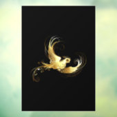 Gouden Vogel op Zwarte Achtergrond Raamsticker (Vel 3)