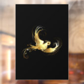 Gouden Vogel op Zwarte Achtergrond Raamsticker (Vel 2)