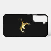 Gouden Vogel op Zwarte Achtergrond Samsung Galaxy Hoesje (Achterkant horizontaal)