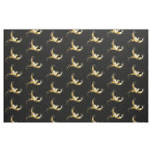 Gouden Vogel op Zwarte Achtergrond Stof (Fat Quarter)