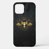 Gouden vogel schedel op zwarte achtergrond Case-Mate iPhone case (Achterkant)