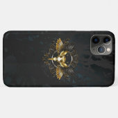 Gouden vogel schedel op zwarte achtergrond Case-Mate iPhone case (Achterkant (horizontaal))