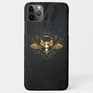 Gouden vogel schedel op zwarte achtergrond Case-Mate iPhone case