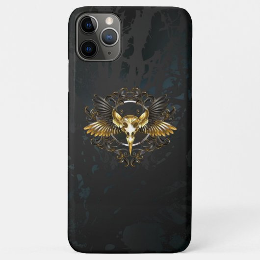 Gouden vogel schedel op zwarte achtergrond Case-Mate iPhone case (Achterkant)
