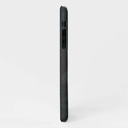 Gouden vogel schedel op zwarte achtergrond iPhone hoesje (Linkerkant)