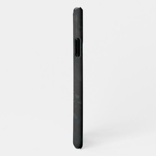 Gouden vogel schedel op zwarte achtergrond iPhone hoesje (Rechterkant)