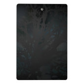 Gouden vogel schedel op zwarte achtergrond mini klembord (Achterkant)