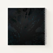 Gouden vogel schedel op zwarte achtergrond notitieboek (Achterkant)