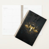 Gouden vogel schedel op zwarte achtergrond planner (Display)