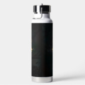 Gouden vogel schedel op zwarte achtergrond waterfles (Rechts)