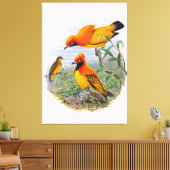  gouden vogel van het paradijs canvas afdruk (Insitu (Woonkamer))