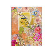 Gouden Vogels Bloementuin Roze Gele Rozen Parels Notitieblok (Linkerzijde)