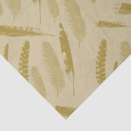Gouden Vogelveren Tissuepapier (Detail)
