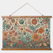 Gouden volkskunst wandtapijt opknoping hangend wandkleed (Voorkant)
