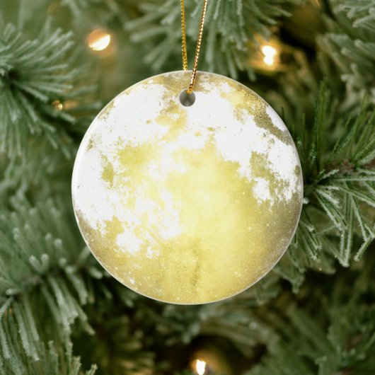 Gouden Volle Maan Kerstvakantie Keramisch Ornament (Boom)