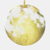 Gouden Volle Maan Kerstvakantie Keramisch Ornament (Achterkant)