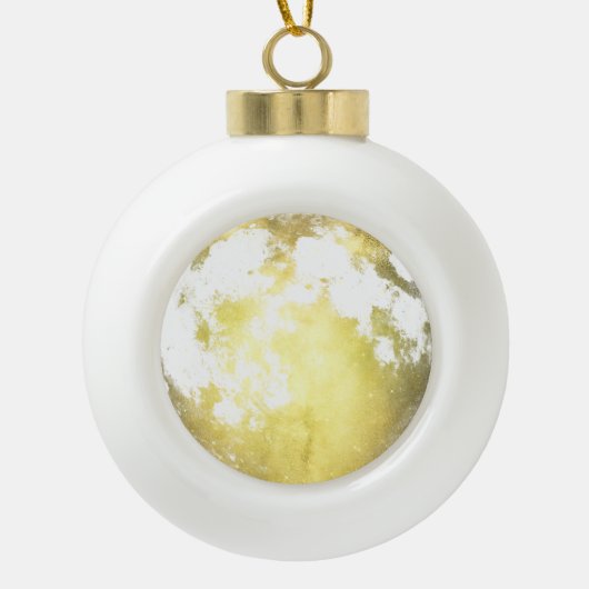 Gouden volle maan kerstvakantie keramische bal ornament (Voorkant)