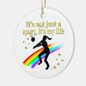 GOUDEN VOLLEYBAL IS MIJN LEVENSONTWERP KERAMISCH ORNAMENT (Links)