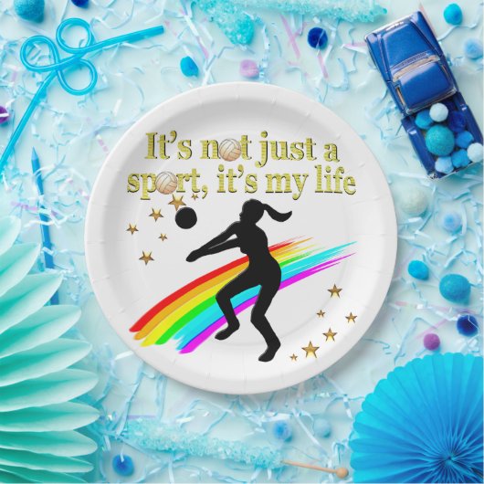 GOUDEN VOLLEYBAL IS MIJN LEVENSONTWERP PAPIEREN BORDJE (Feest)