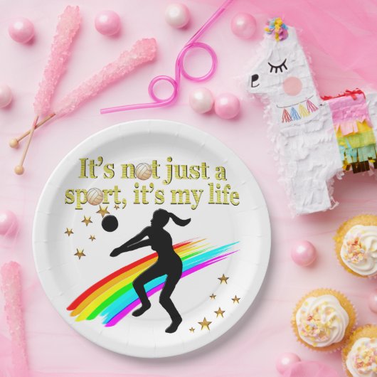 GOUDEN VOLLEYBAL IS MIJN LEVENSONTWERP PAPIEREN BORDJE (Feest)