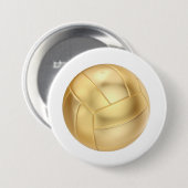Gouden volleybal of voetbal ronde button 7,6 cm (Voorkant /achterkant)