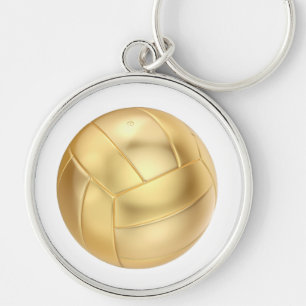 Gouden volleybal of voetbal sleutelhanger