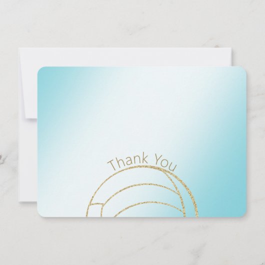 Gouden Volleybal Platte Kaart Bedankt (Achterkant)