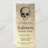 Gouden volwassen Halloween Party Skull uitnodiging (Voorkant)