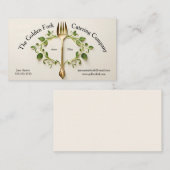 Gouden vork met wijnstokken Catering Food Service Visitekaartje (Voorkant / Achterkant)