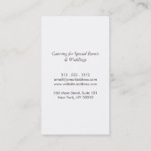 Gouden vork op donker hout Chef, Catering Visitekaartje (Achterkant)