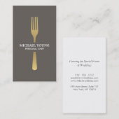 Gouden vork op Taupe Chef, Catering, Restaurant Visitekaartje (Voorkant / Achterkant)