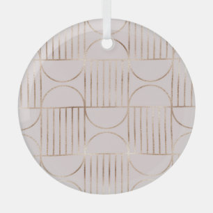 Gouden vormen: midden-eeuws modern patroon. glas ornament