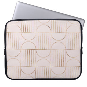 Gouden vormen: midden-eeuws modern patroon. laptop sleeve