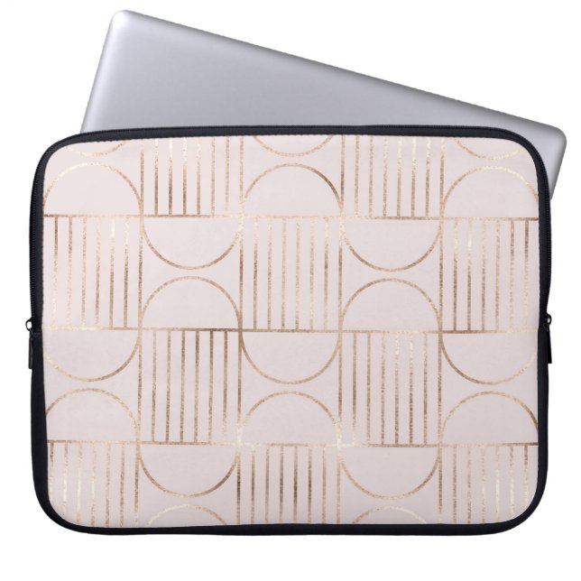 Gouden vormen: midden-eeuws modern patroon. laptop sleeve (Voorkant)
